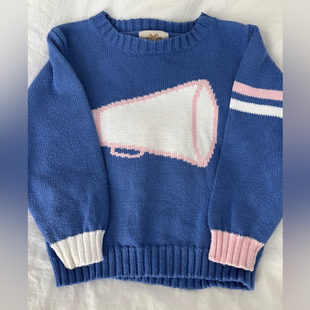 The Beaufort Bonnet Company Blue and Pink Megaphone Sweater